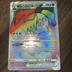Pokemon TCG Regidrago VSTAR Secret Rare 201/195 Silver Tempest Holo English - Image 1