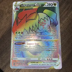 Pokemon TCG Regidrago VSTAR Secret Rare 201/195 Silver Tempest Holo English - Image 4