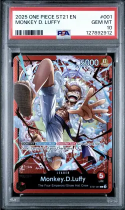 2025 One Piece ST21 EN #001 Monkey D. Luffy PSA 10 GEM MINT - Image 1