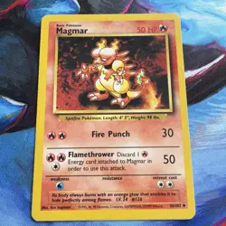 Magmar 36/102 Base Set Pokemon Card Uncommon Vintage Vtg TCG LP WOTC Pokemon - Image 2
