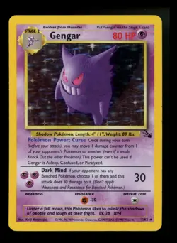 #4 Gengar 5/62 Fossil 1999 Holo Rare WOTC Pokemon Card TCG - Image 1