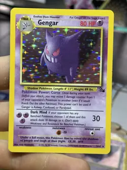 #4 Gengar 5/62 Fossil 1999 Holo Rare WOTC Pokemon Card TCG - Image 3