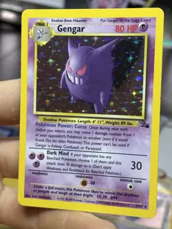 #4 Gengar 5/62 Fossil 1999 Holo Rare WOTC Pokemon Card TCG - Image 4