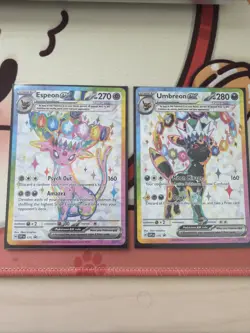 Prismatic Evolutions Premium Figure Collection Promo Cards Umbreon and Espeon - Image 1