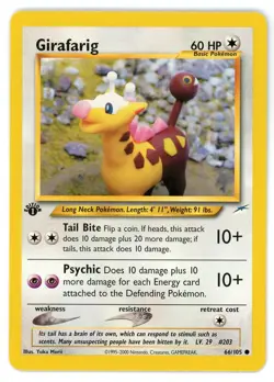 Girafarig 066/105 1st Edition Neo Destiny Pokemon Card - Image 1