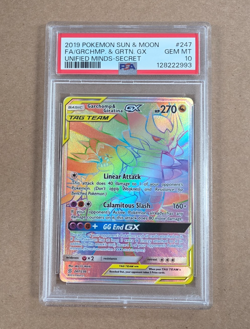 Pokemon Unified Minds Garchomp & Giratina GX Secret Rare Card 247/236 PSA 10 - Image 1