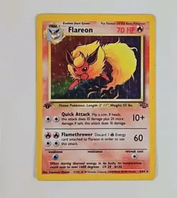 Pokemon TCG Flareon 19/64 1st Edition Jungle Card - Image 1