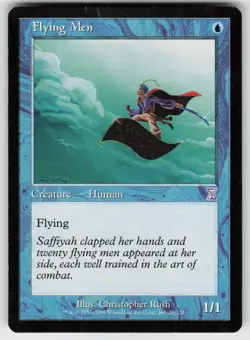 MTG Timeshifted #20 Flying Men Moderately played tcg crease at top - Image 1