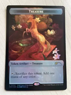 MTG Year of the Horse 2026 Caustic Bronco+Treasure Token NM EN FOIL APAC Promo - Image 4