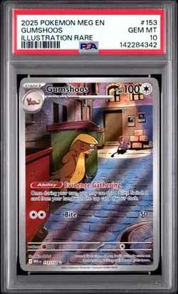 GUMSHOOS #153 PSA 10 • 2025 POKEMON MEG EN-MEGA EVOLUTION ILLUSTRATION RARE - Image 1