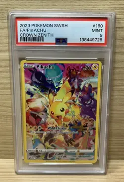 2023 Pokemon SWSH FA/Pikachu (Secret) #160/159 Crown Zenith PSA 9 Mint - Image 3