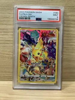 2023 Pokemon SWSH FA/Pikachu (Secret) #160/159 Crown Zenith PSA 9 Mint - Image 4