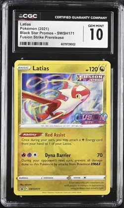Latias Holo SWSH171 2021 Pokemon CGC 10 Fusion Strike Prerelease Promo - Image 1