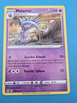 Malamar Lost Origin Pokemon TCG 078/196 Sword & Shield SWSH11 Rare NM - Image 1