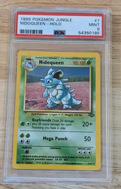 1999 Pokemon Jungle Unlimited Nidoqueen Rare Holo #7 PSA 9 Mint! - Image 1
