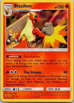 Blaziken 6/70 Holo Rare Dragon Majesty Pokemon Lightly Played - Image 1