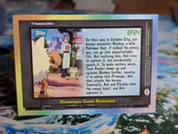 1999 Pokemon Topps Series 2 Primeape Goes Bananas EP24 1st Print Rainbow LP+ 🌈 - Image 2