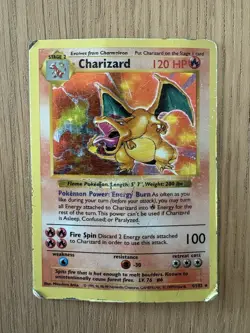 Pokemon Charizard 4/102 Base Set Holo Rare 120 HP 1999 English Wizards - Damaged - Image 1