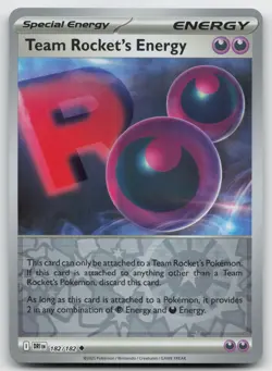 Pokemon tcg SV10: Destined Rivals #182/182 Team Rocket's Energy Reverse Holo LP - Image 1
