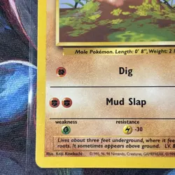 Pokemon Diglett Base Set Energy Misprint Error 47/102 Played Condition - Image 1