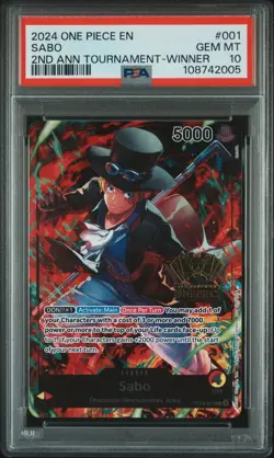 2024 One Piece 2nd Anniversary Tournament Winner Sabo ST13-001 PSA 10 English - Image 1