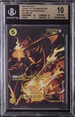 2025 ONE PIECE LEGACY OF THE MASTER JPN ALT ART SP #ST13011 PORTGAS.D.ACE BGS 10 - Image 1