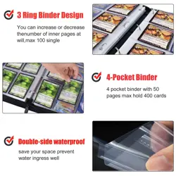 400 Pockets Trading Card Binder for One Piece Cards,Portable Waterproof Card ... - Image 5