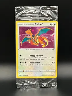 Special Delivery Bidoof - SWSH177 - Pokemon Holo Promo with Swirl- New SEALED - Image 1
