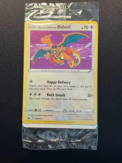 Special Delivery Bidoof - SWSH177 - Pokemon Holo Promo with Swirl- New SEALED - Image 3