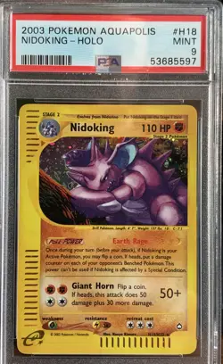 Pokemon 2003 Aquapolis Nidoking Holo H18/H32 PSA 9 - Image 1
