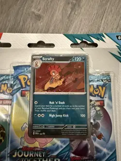 Pokemon TCG Journey Together 3-Pack Blister Factory Sealed Scrafty Promo - Image 2