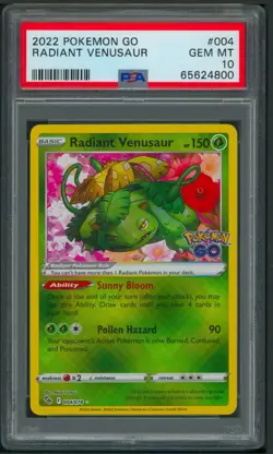 Pokemon SWSH Pokemon GO Radiant Venusaur Holo 004/078 PSA 10 - Image 1