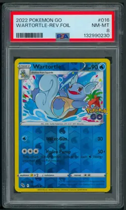 Pokemon SWSH Pokemon GO Wartortle Reverse 016/078 PSA 8 - Image 1