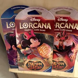 New Sealed Disney Lorcana TCG Booster Pack Lot 3 Reign of Jafar,Shimmering Skies - Image 2