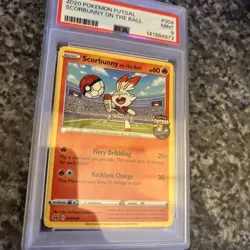 PSA 9 #004 SCORBUNNY ON THE BALL 2020 POKEMON FUTSAL - Image 3