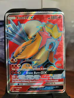 Entei GX - 71/73 - Full Art Ultra Rare Holo Shining Legends Pokemon Card - Image 1