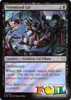 Venomized Cat 0072 MTG Marvel's Spider-Man Common NP Foil - Image 1
