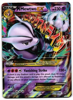 M Mewtwo EX 63/162 - BREAKthrough Rare EX Pokemon TCG Holo - MP Card - Image 1