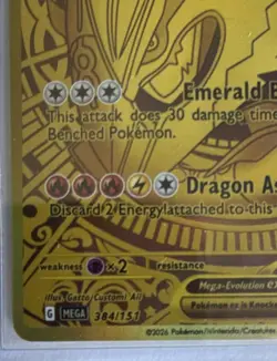 Pokemon Mega-Rayquaza EX 384/151 Gold Full Art Foil - Image 4