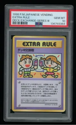 1998 Pokemon Japanese Vending Series III Extra Rule Deck Exchange PSA 10 - Image 1