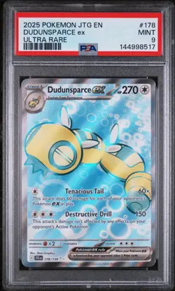2025 Pokemon Jtg En-Journey Together #178 Dudunsparce Ex Ultra Rare PSA 9 - Image 1