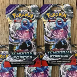 5x Pokemon Scarlet & Violet Temporal Forces Sleeved Booster Packs - Image 2