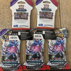 5x Pokemon Scarlet & Violet Temporal Forces Sleeved Booster Packs - Image 4