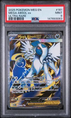 2025 Pokemon Meg En-Mega Evolution #161 Mega Absol Ex Ultra Rare PSA 9 - Image 1