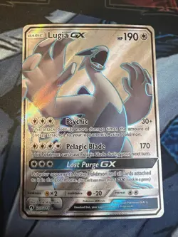Pokemon TCG Lugia GX Ultra Rare Full Art Holo 207/214 SM Lost Thunder LP - Image 1