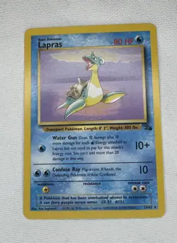 Lapras 25/62 Rare Fossil Unlimited Pokemon TCG Vintage 1999 WOTC English - Image 1