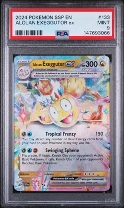 2024 Pokemon Ssp En-Surging Sparks #133 Alolan Exeggutor Ex PSA 9 - Image 1