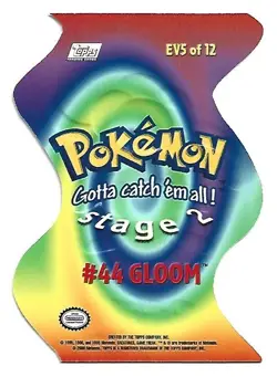 Gloom 2000 TOPPS Pokemon #44 Stage 2 Die Cut Embossed Card EV5 of 12 - Image 2
