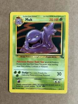 Muk 28/62 Non Holo Fossil Set Rare Pokemon WOTC LP - Image 1
