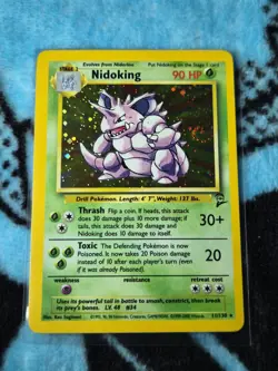 Pokemon Nidoking Base Set 2 Holo Rare 11/130 90HP 2000 Wizards of the Coast - Image 1